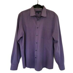 Joseph Abboud Dress Shirt Mens L  Purple Stripe Long Sleeve Button Down Casual